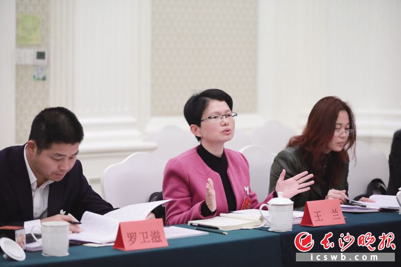 　　昨日，参加长沙县十七届人大三次会议的代表们围绕大会的各项报告进行分团审议。图为果园代表团代表在发言。章帝 摄