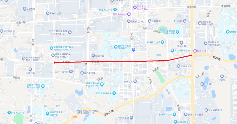 施工路段示意图。长沙县交警大队供图