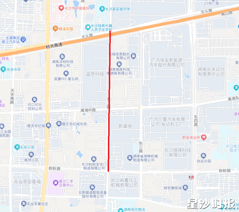 施工路段示意图。县公安局交警大队供图