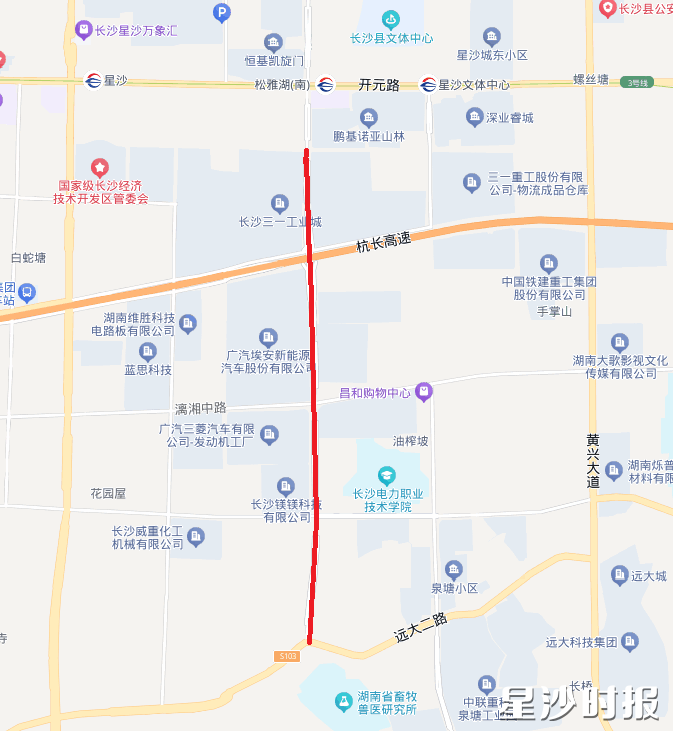东四路的凉塘路至远大二路路段施工示意图。均为县公安局交警大队供图