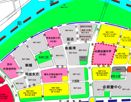 会展片区长郡会展中学区位图。 会展片区长郡会展中学区位图。