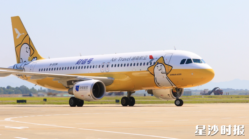 图为湖南航空“财信号”彩绘机。均为湖南航空供图