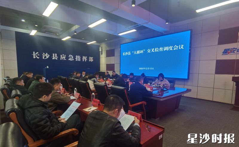长沙县召开“大循环”交叉检查调度会议。均为县应急管理局供图