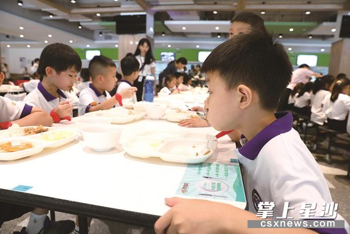 学校的桌子上，都有文明用餐、光盘行动的宣传标语，学生们会把饭菜吃完，做光盘行动的践行者。
