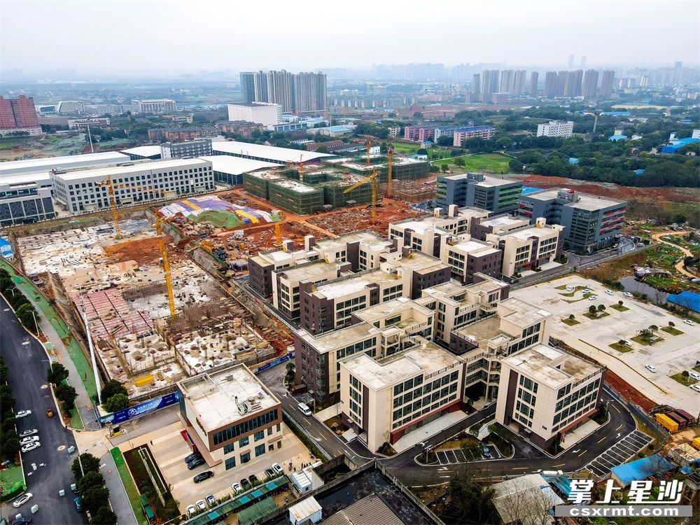图为未来智汇城一期已竣工并完成招商，二期正在加紧施工。