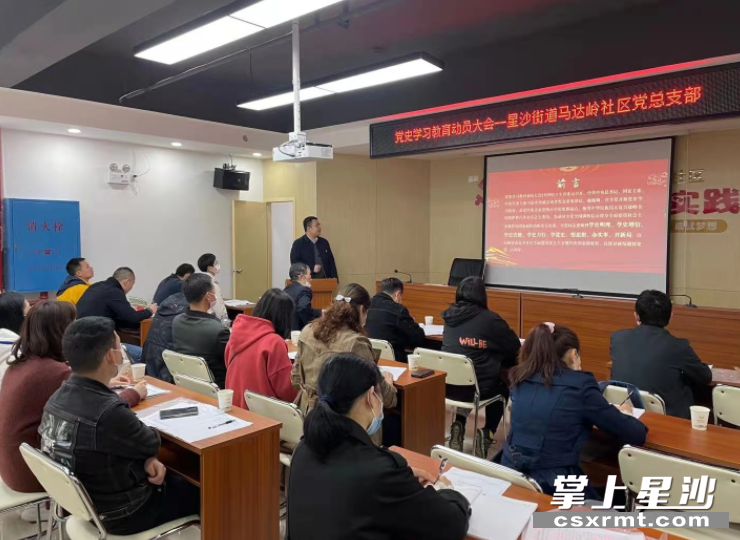 图为社区党史学习教育现场。 马达岭社区供图