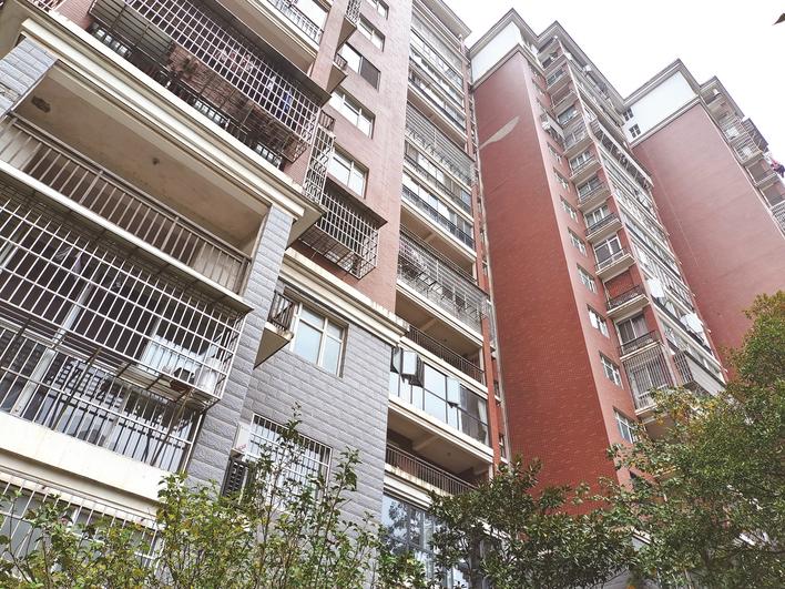 图为淞雅苑外立面出现掉落.县住建局供图