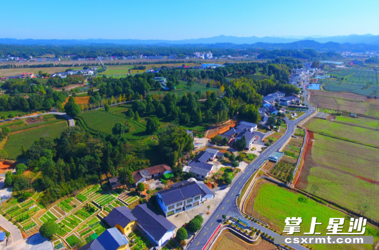宽敞的柏油路，像幸福的飘带一样，串联起沿途的景致与诗意的田园。 长沙县摄影家协会莫湘雄 摄