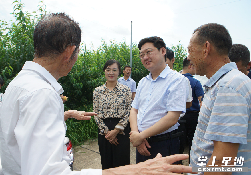 图为张磊在长沙华泽现代农庄科技有限公司进行调研。张庆 摄