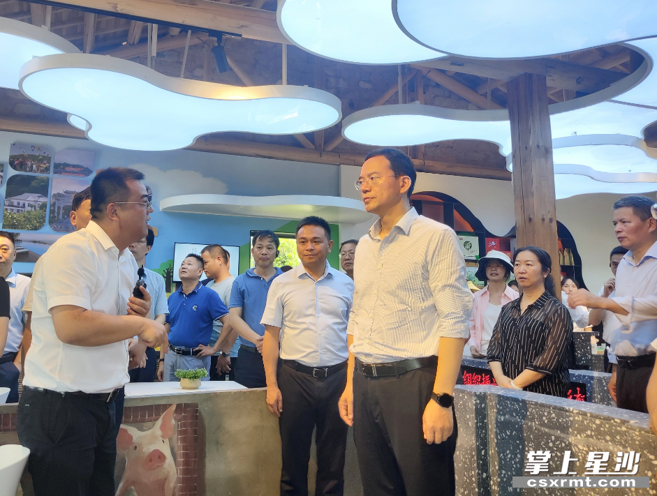 图为观摩团一行在详细了解影珠山村如何将村民闲置猪舍、杂屋集中流转打造成村民议事、文明实践等场所。 长沙晚报通讯员宋彬彬 摄