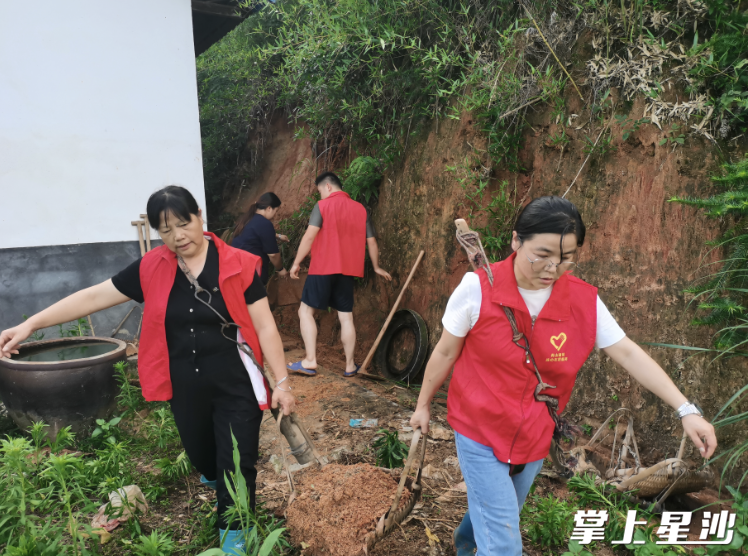 党员开展志愿服务。青山铺镇供图