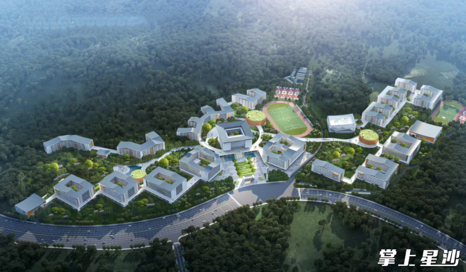 长沙科技职业学院（筹）将通为果园镇文化产业及乡村振兴发展提供坚实的人才和产业支撑。图为学校效果图。项目方供图