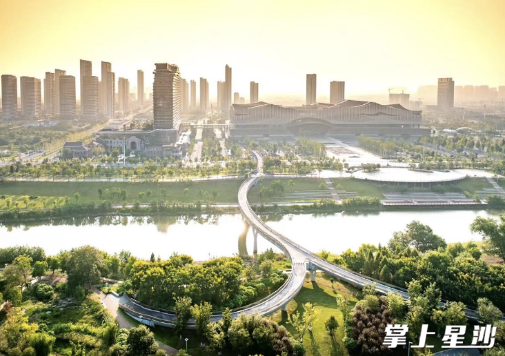 长沙国际会展新城实景图。