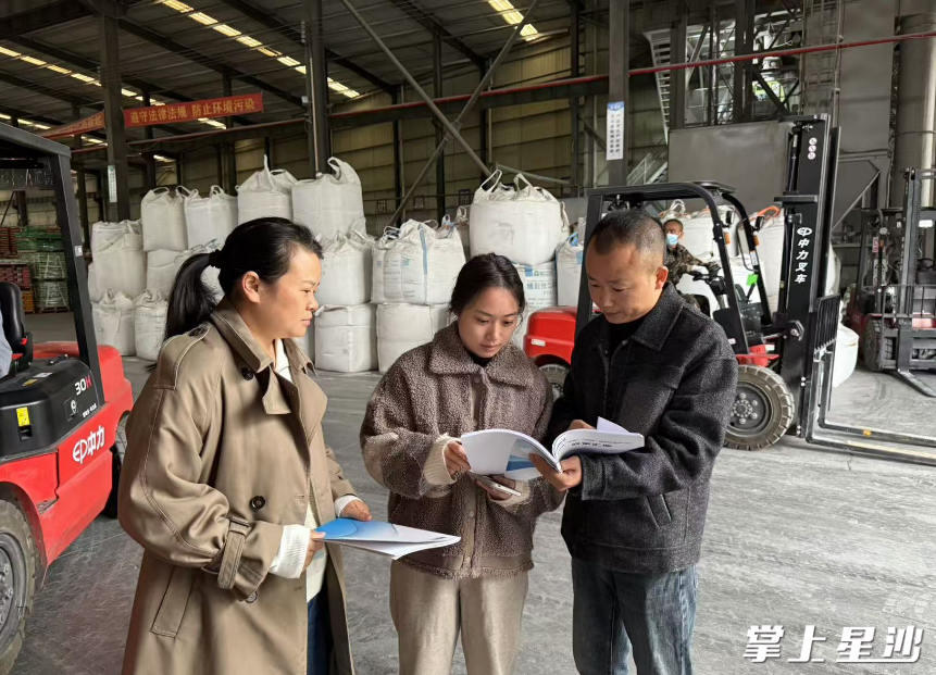黄兴镇服务专班向企业宣讲惠企政策。均为黄兴镇供图