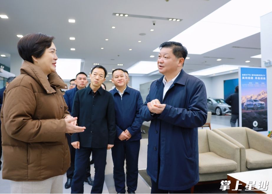 付旭明在湖南申湘天衡凯迪拉克销售服务有限公司，调研燃油车销售及汽车以旧换新政策落实情况。均为曾诗怡 摄