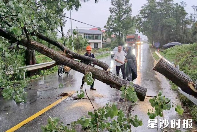 图为当地干部群众疏通主要干道。均为开慧镇供图