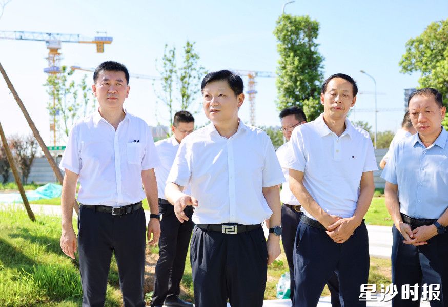 付旭明在浏阳河风光带项目调研。均为曾诗怡 摄
