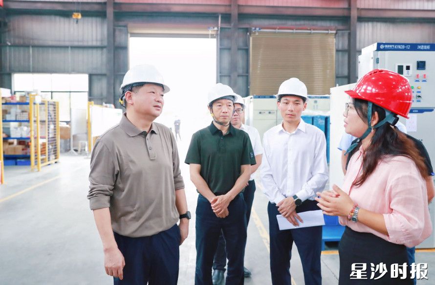 付旭明在长沙研创电气有限公司，调研闲置资产盘活及企业生产经营情况。