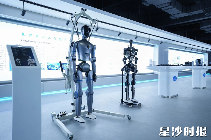 湖南具身智能创新中心展出的具身智能机器人。李杰 摄