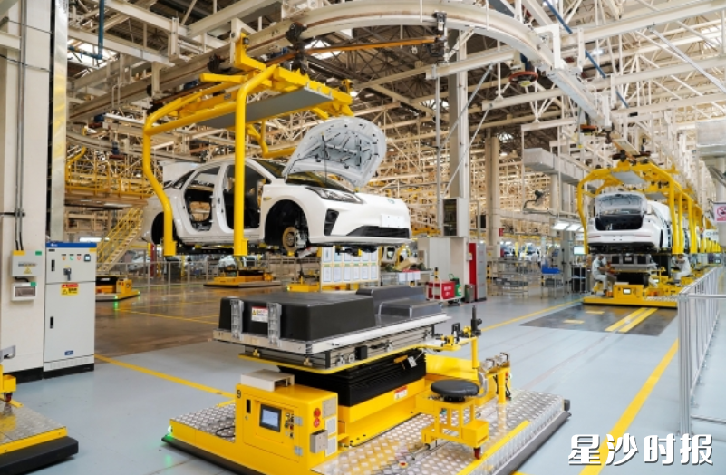 广汽埃安总装车间汽车生产线。长沙经开区管委会供图