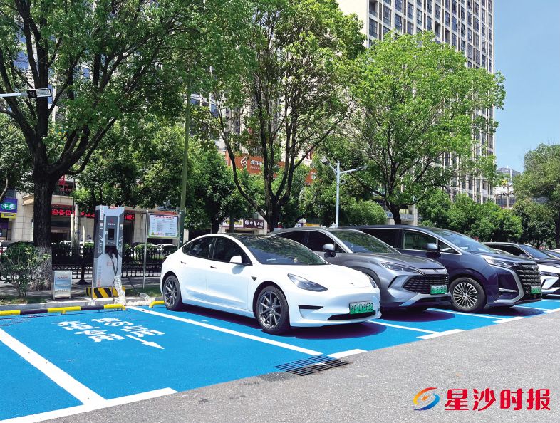 　　星城集团已运营51座充换电站，日均充电量达5.6万度。 图为天华二小充电站。林正茂 摄